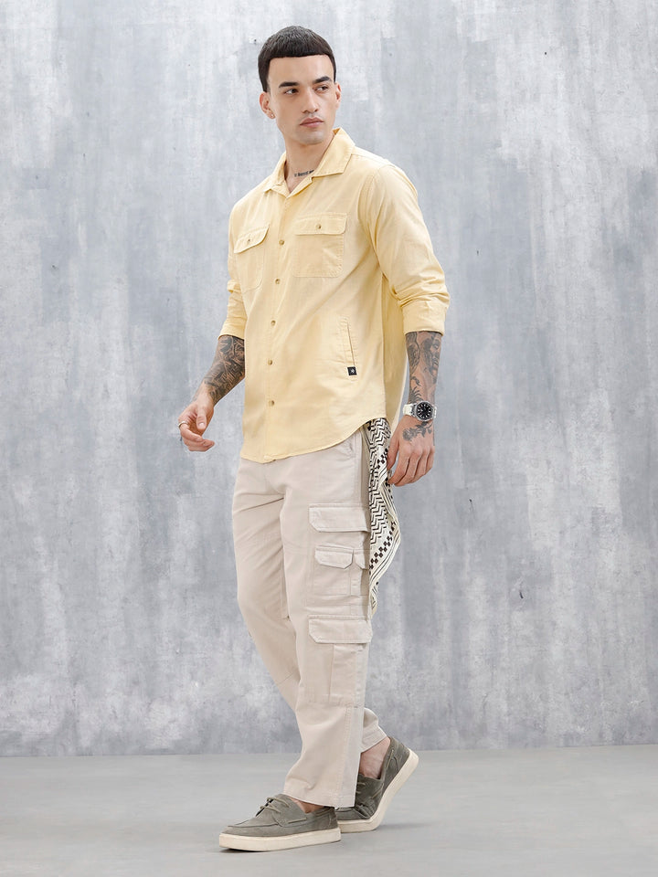 Wrogn Regular Fit Casual Shirt For Men's | Beige