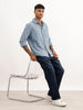 Solid Slim Fit Textured Shirt | Blue