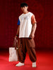 Color-block graphic oversized T-shirt | off-white