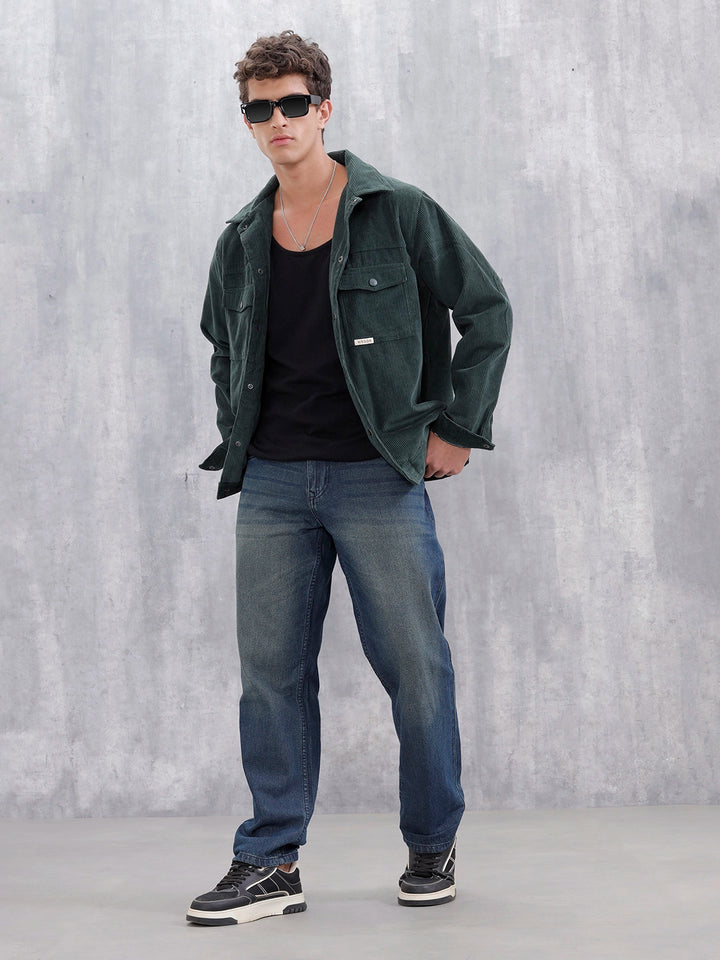 Men's Casual Anti Fit Jeans | Dark Stone