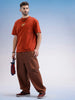Oversized Front Printed T-Shirt | Rust