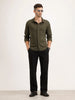 Slim Fit 100% Cotton Shirt | Olive