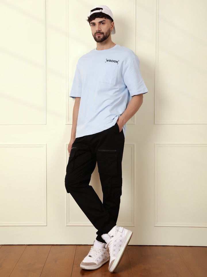 Heavy GSM Back Printed T-Shirt | Blue