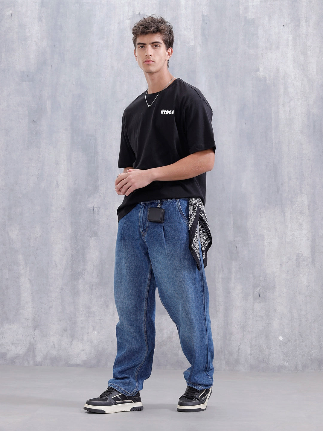 Men’S Casual Oversized Fit Graphic T-Shirt | Black