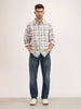 Textured Regular Fit Chackered Shirt | Off White