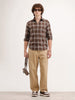 Regular Fit Checkered Shirt | Brown