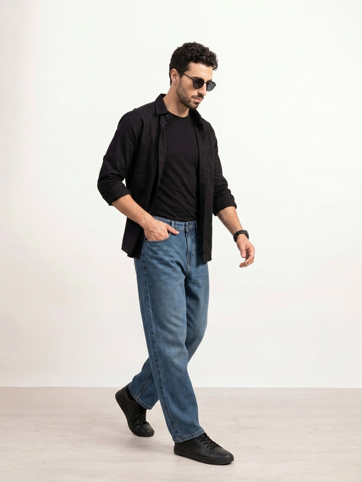 Loose Fit Denim Jeans | Blue