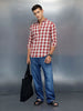 Men's Casual Regular Fit Checkered Pattern Shirt | Red