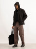 Solid Regular Fit Hooded Puffer Jacket | Black