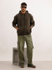Classic Back Printed Hooded Sweatshirt | Olive | WSS02FSOS7021S