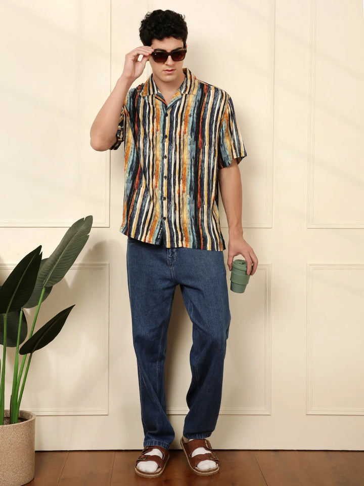 Short Sleeve Printed Resort Collar Shirt