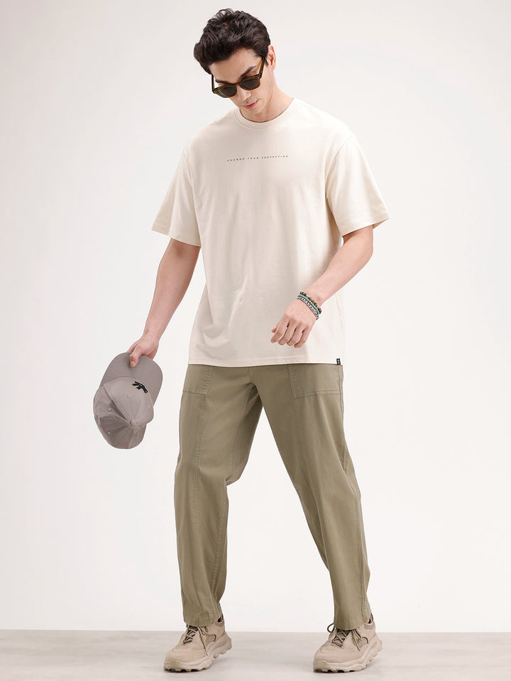 Loose Fit Cut & Sew Trouser | Olive