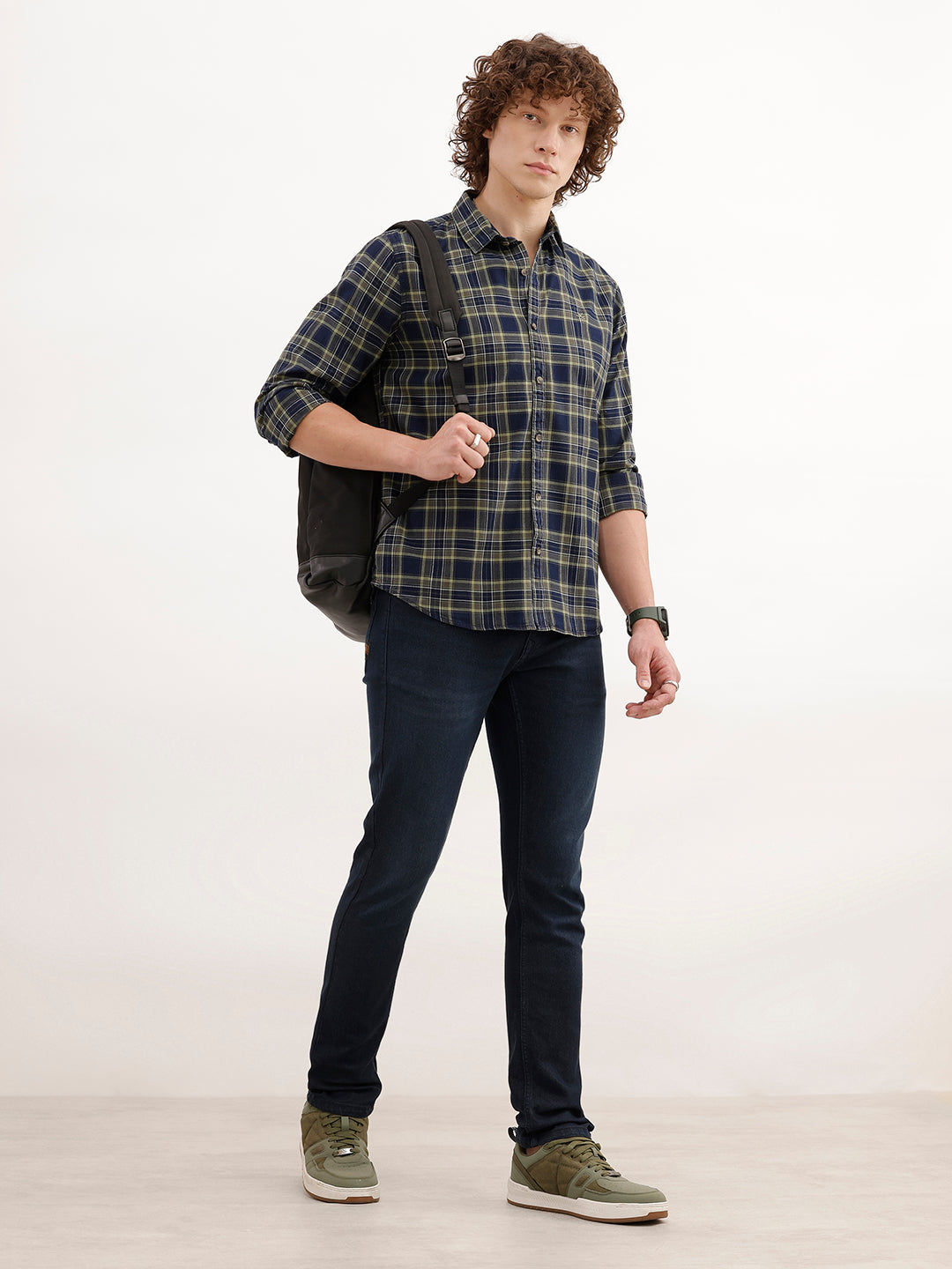 Slim Fit Checkered Shirt | Green