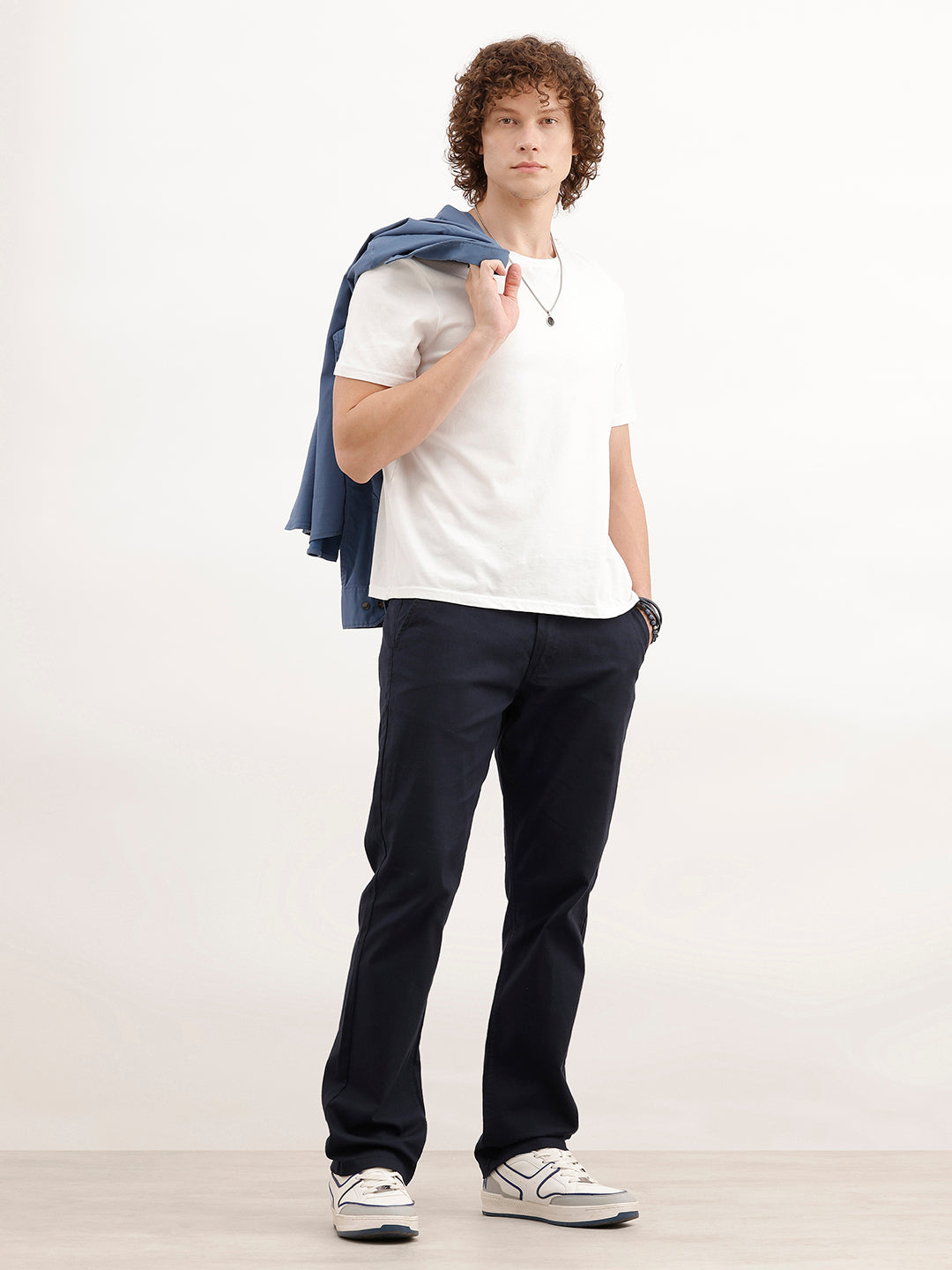 Solid Slim Fit Trouser | Navy Blue