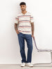 Slim Fit Striped Polo T-Shirt | Off White