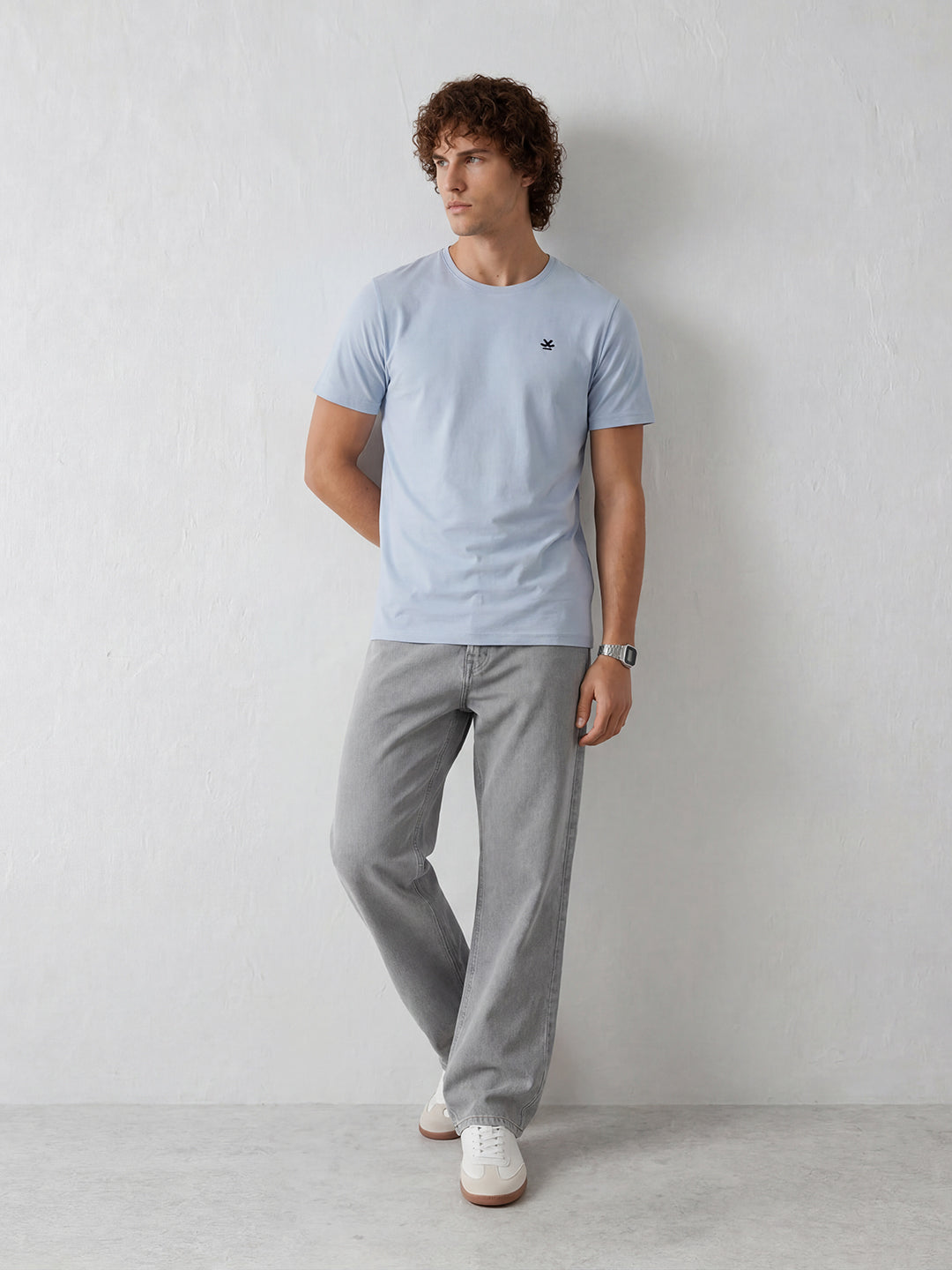 Solid Slim Fit T-Shirt | Light Blue