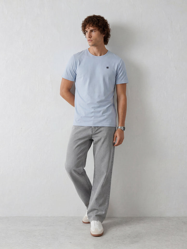Solid Slim Fit T-Shirt | Light Blue