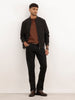 Solid Straight Fit Denim Jeans | Black