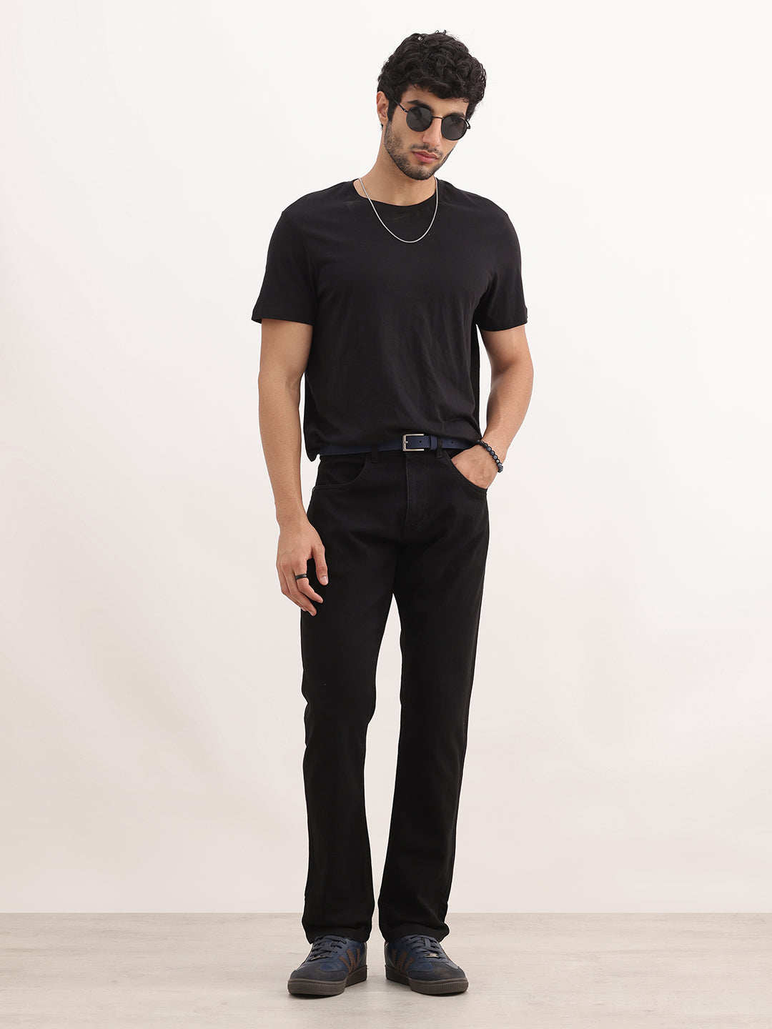 Solid Slim Fit Denim Jeans | Black
