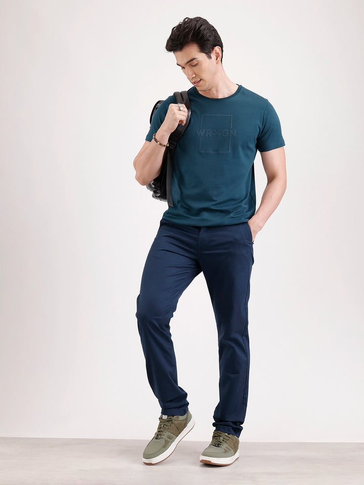 Solid Slim Fit Trouser  | Navy Blue