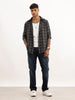 Slim Fit Textured Full Sleeve Shirt | Olive