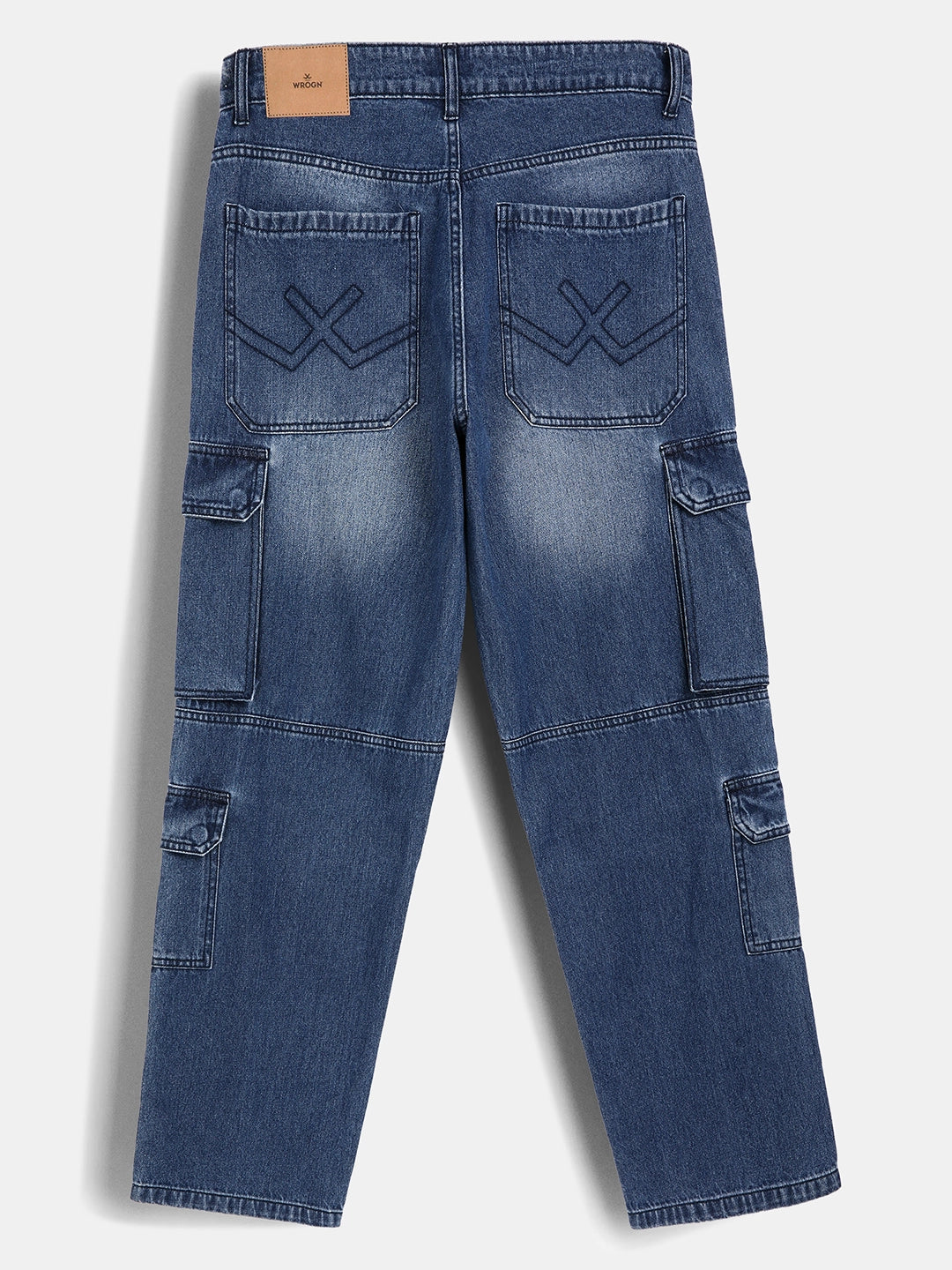 Faded Loose Fit Denim Cargo | Blue