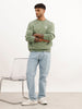 Comfort Fit Placement Printed Sweatshirt | Green