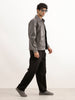 Solid Slim Fit Zipper Jacket | Charcoal