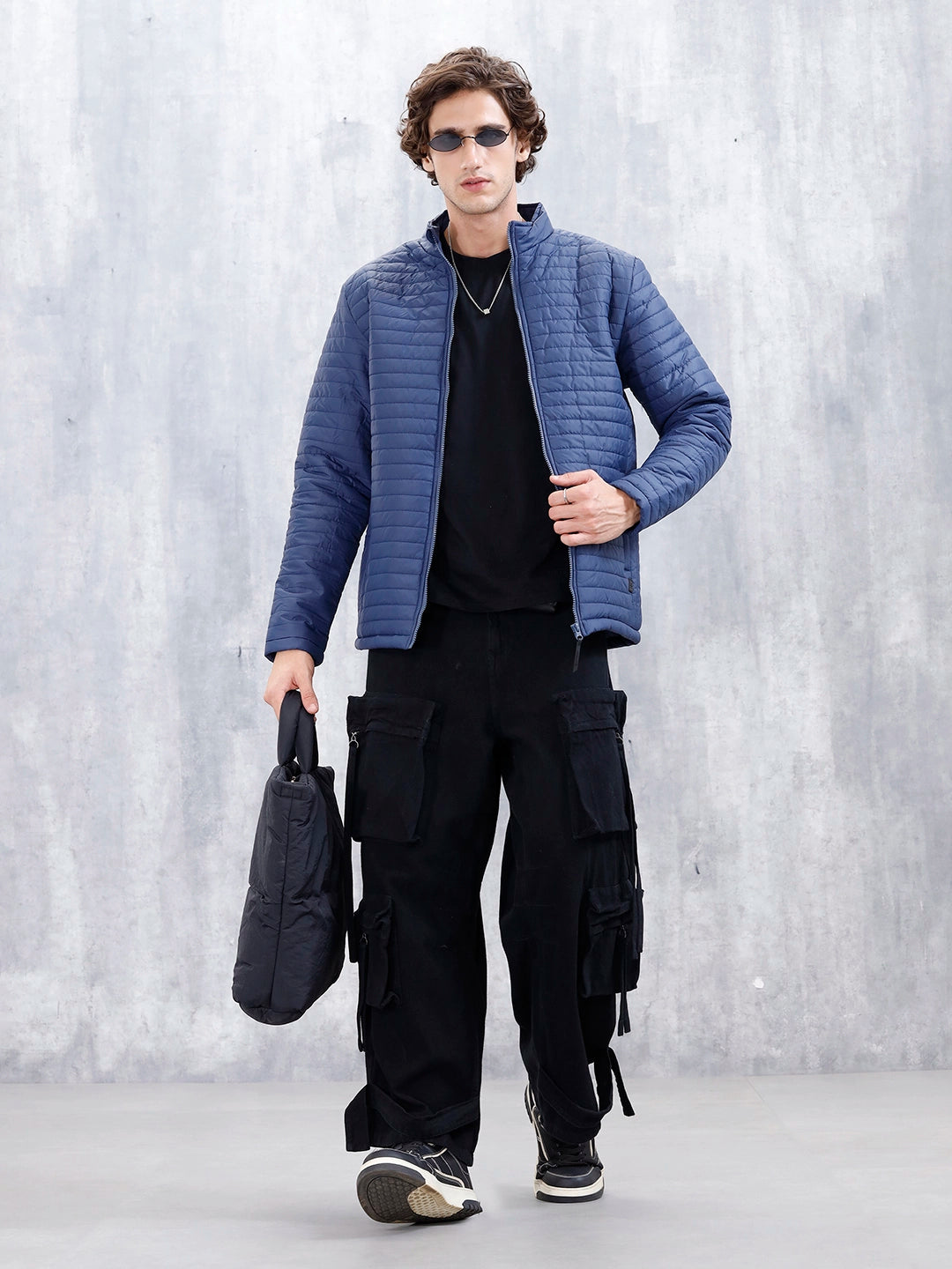 Men's Casual Regualr Fit Puffer Jacket  | Navy Blue