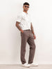 Solid Straight Fit Pleated Trouser | Grey