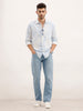 Faded Straight Fit Denim Jeans | Light Blue