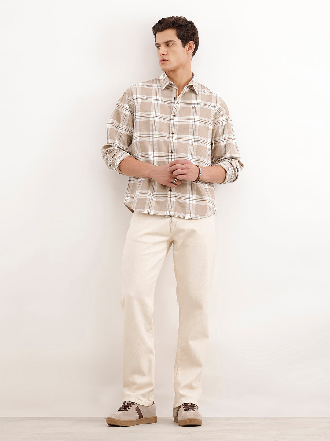 Comfort Fit Textured Shirt | Khaki