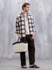 Yarn Checked Slim Fit Shirt | Brown
