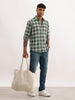 Regular Fit Checkered Full Sleeve Shirt | Dark Green