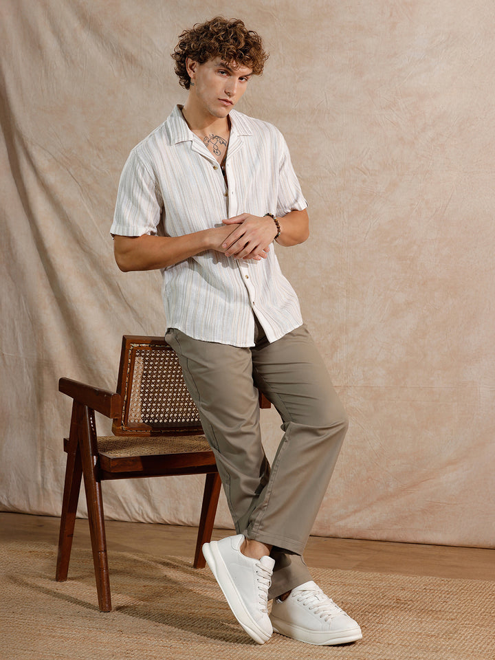 Space Dyed Yarn Shirt | Off White