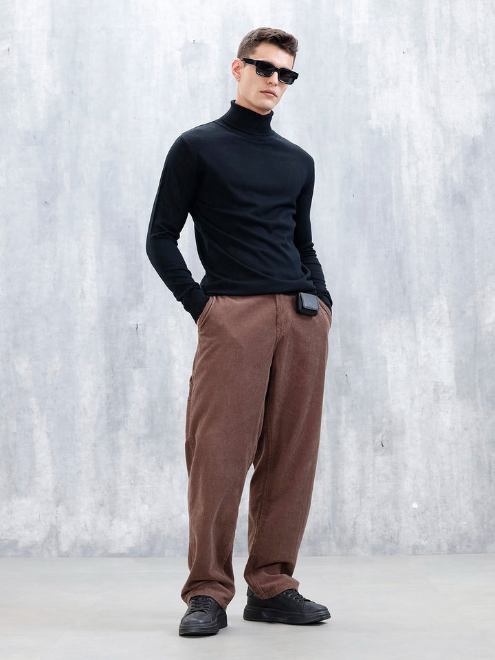 Men’s Casual Turtle Neck Sweater | Black