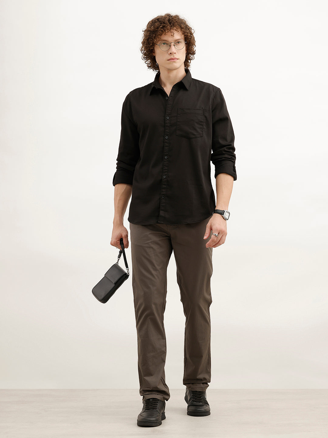 Solid Slim Fit Trouser | Olive
