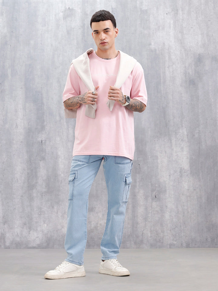 Men's Casual Cargo Fit Jeans  | Light Blue