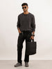 Solid Comfort Fit Knitted Sweater | Black | WSW02FSCM1273S