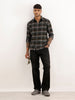Slim Fit Checkered Full Sleeve Shirt | Dark Green