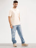 Oversized Raw Edge T-Shirt | Beige