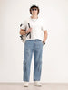 Loose Fit Cargo Denim Jeans | Light Blue