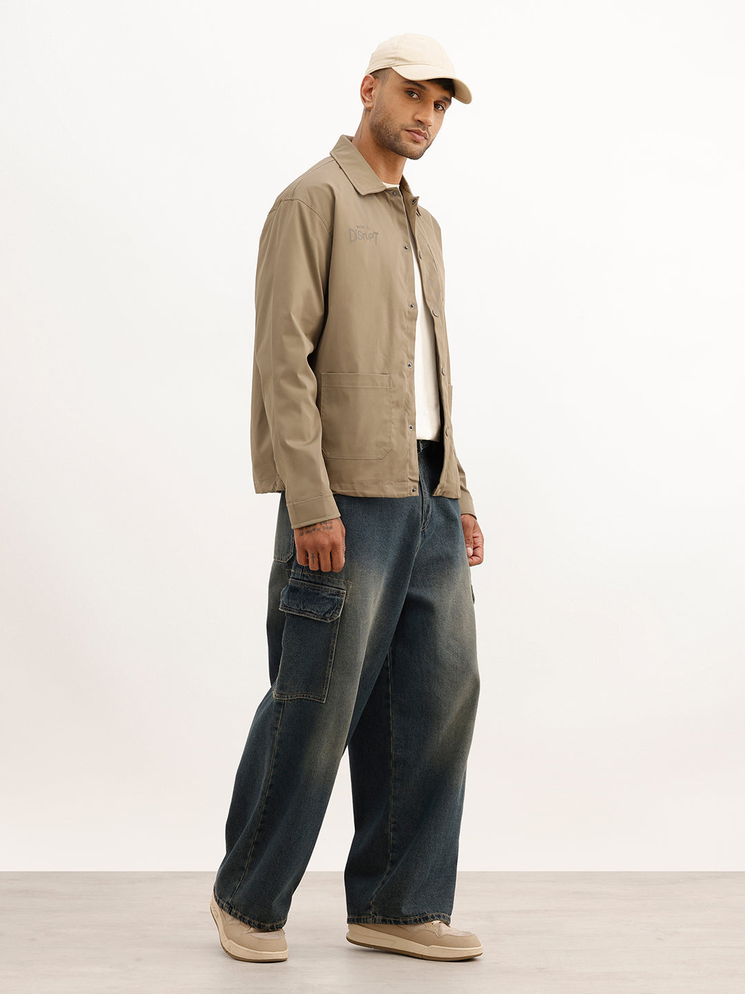 Classic Placement Printed Jacket | Khaki