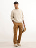 Solid Straight Fit Cargo Trouser | Brown