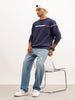 Slim Fit Placement Printed Sweatshirt | Navy Blue
