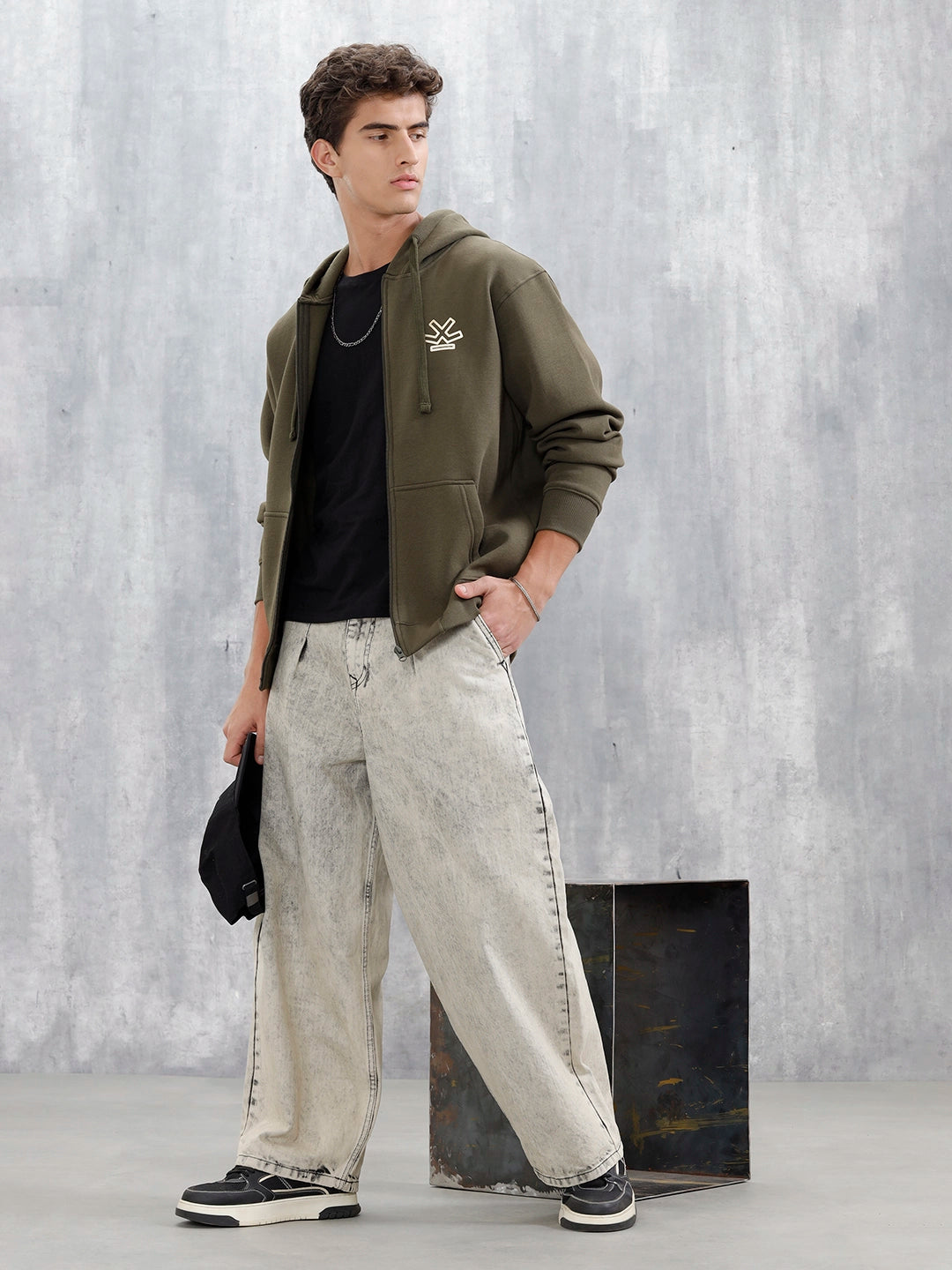 All-Day Casual Comfort Fit Hooded Sweatshirt | Olive