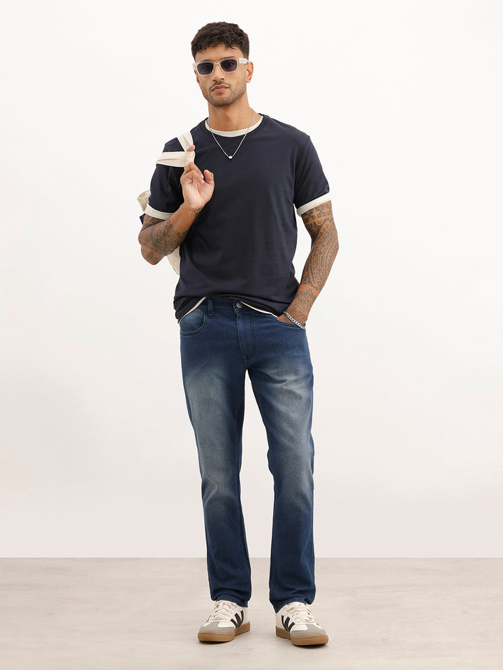 Washed Slim Fit Denim Jeans | Blue
