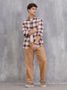 Space Dyed Check Shirt In Slim Fit | Rust