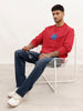 Comfort Fit Placement Printed Sweatshirt | Red