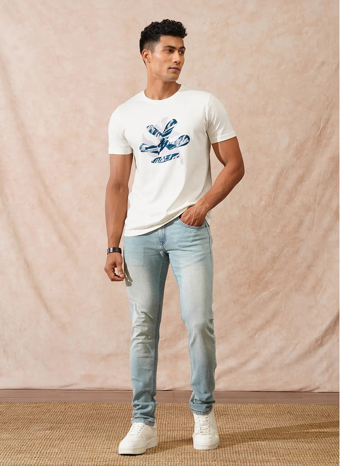 Heavy Fade Slim Tapered Jeans | Light Blue